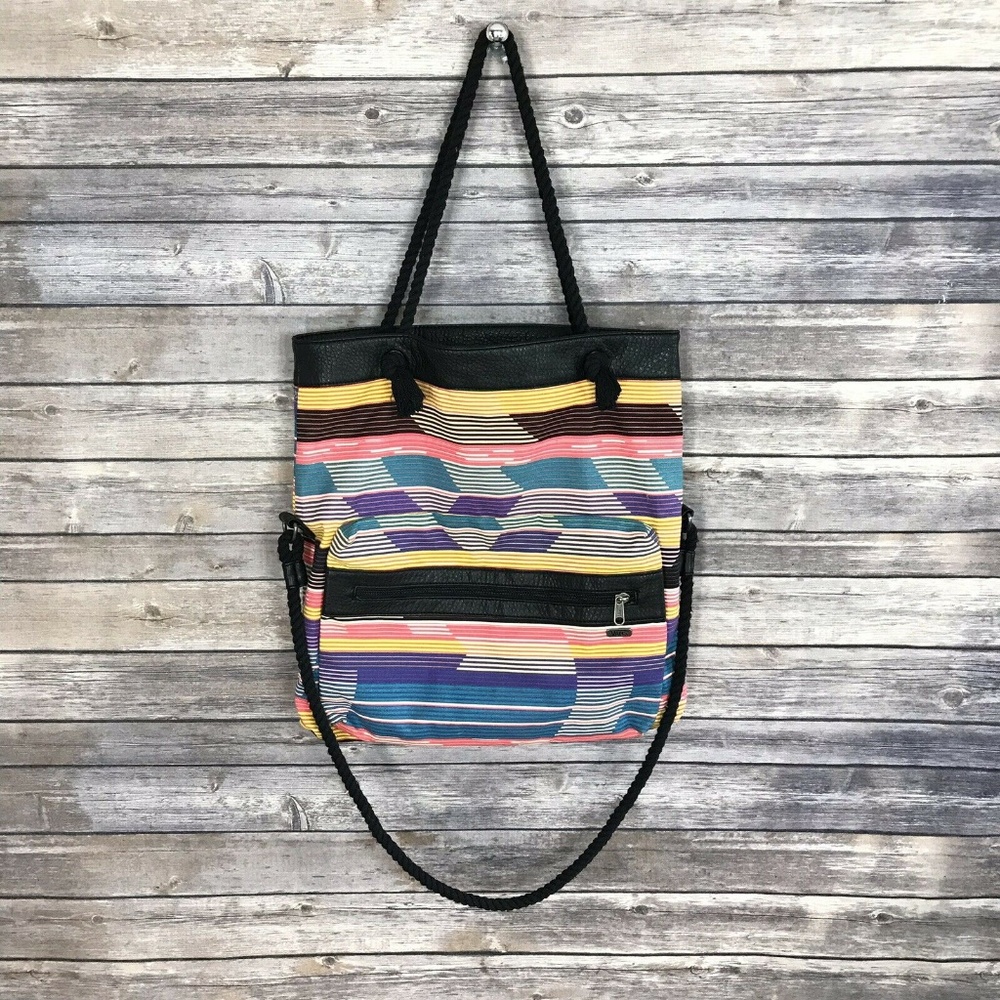 Vans Off The Wall Breakers Cream Stripe Beach Bag - Picture 2 of 8